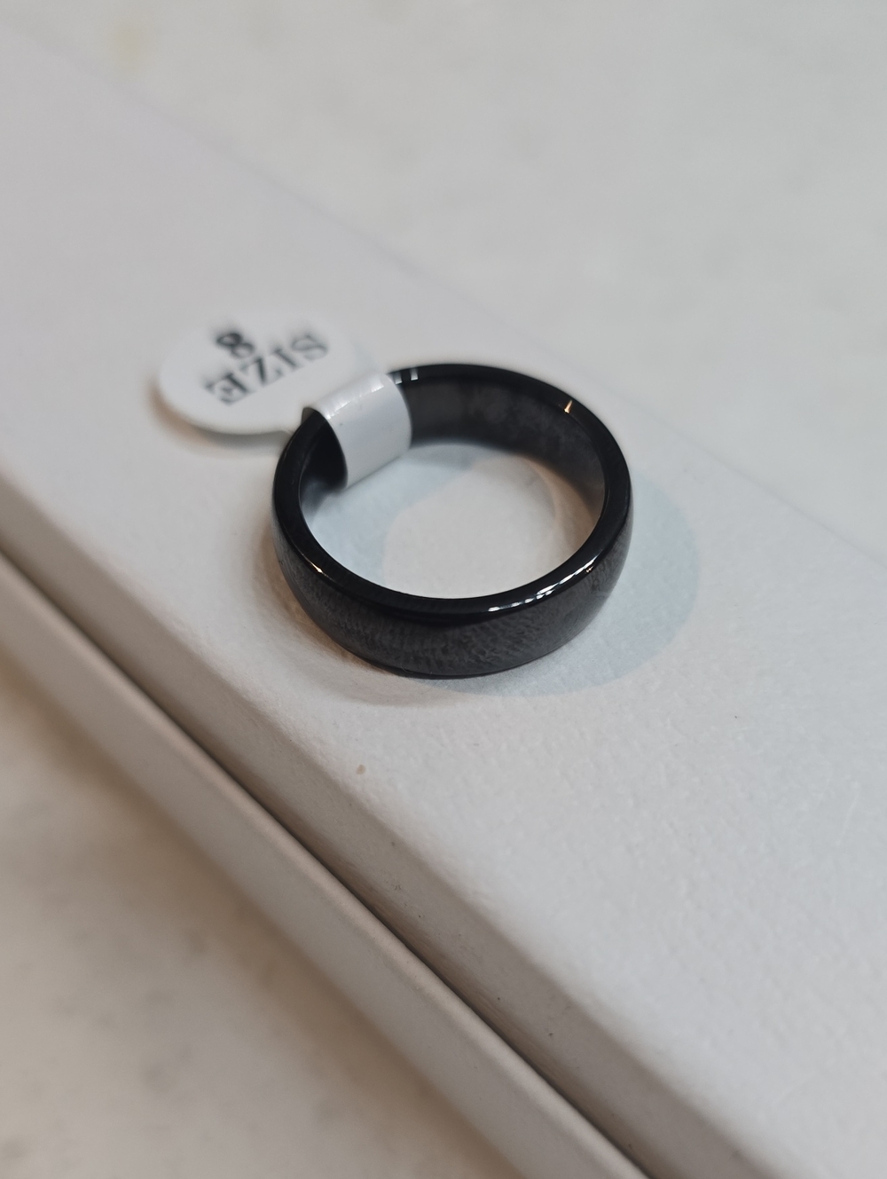 Black Polished Ceramic  Band - Size 8